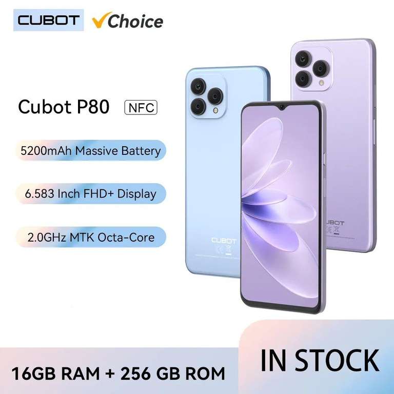 Cubot P80, 2023 New Global Version Smartphone, 8GB RAM, 256GB ROM, NFC,  6.583 Inch FHD+ Screen, 48MP+24MP, Android 13, 5200mAh - AliExpress