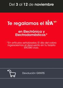 Devolución IVA electrodomésticos y electrónica Eroski