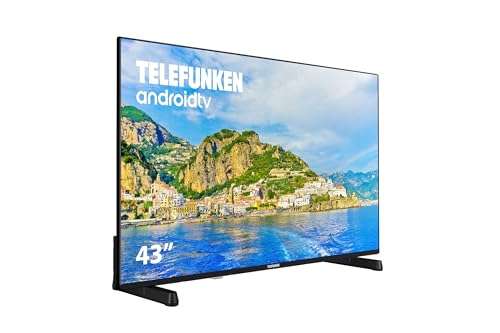 Televisor Telefunken 43DTUA724 - Android TV 43 Pulgadas 4K Ultra HD, Diseño sin Marcos, HDR10, Dolby Vision, Bluetooth, Chromecast Integrado