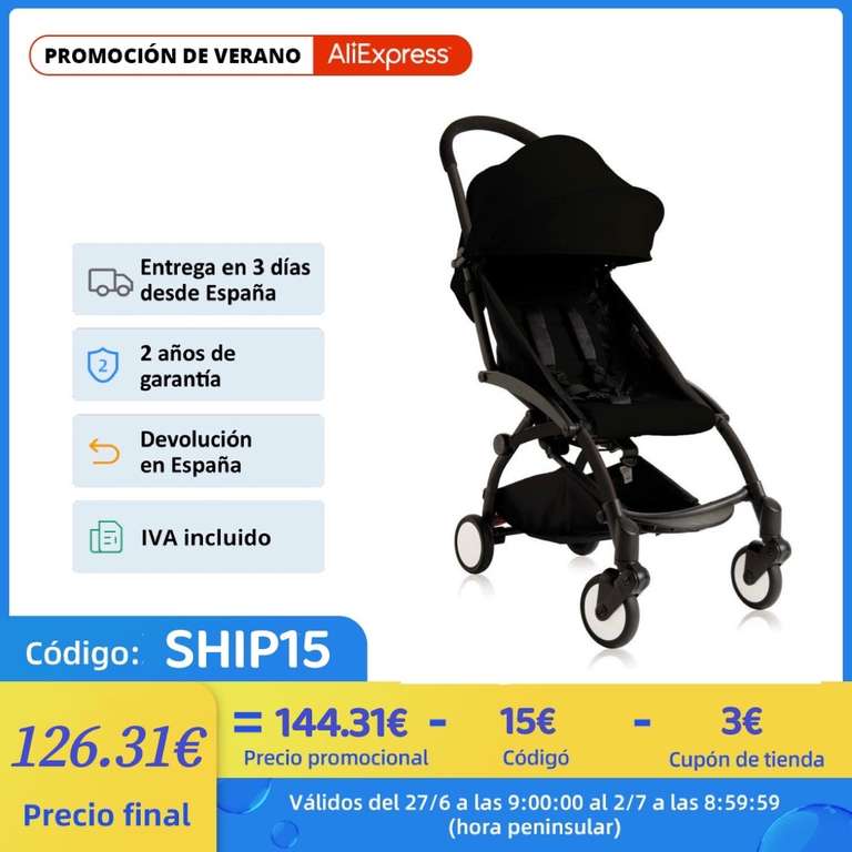 Cochecito de bebé plegable ligero, carrito de viaje para recién nacido, nueva actualización, 2022 - ENVIO DESDE ESPAÑA