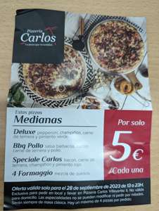 Pizzas medianas a 5€ (Aniversario Villaverde II)