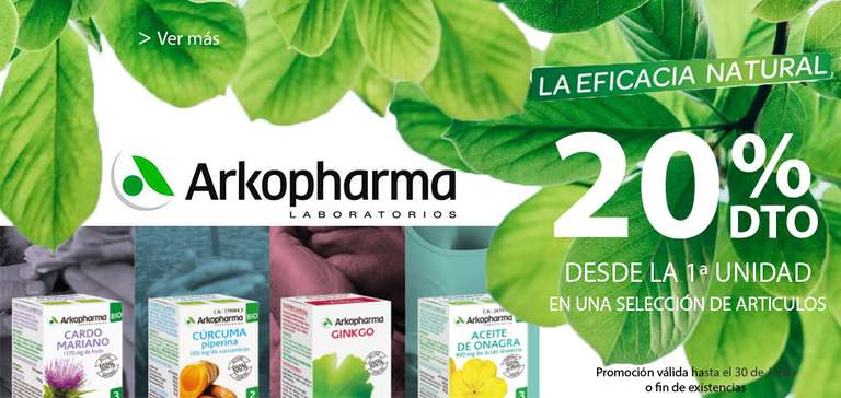 20% descuento productos arkopharma