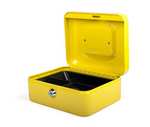 Pavo Premium – Caja de caudales de Metal con 2 llaves y bandeja cambio desmontable – amarillo