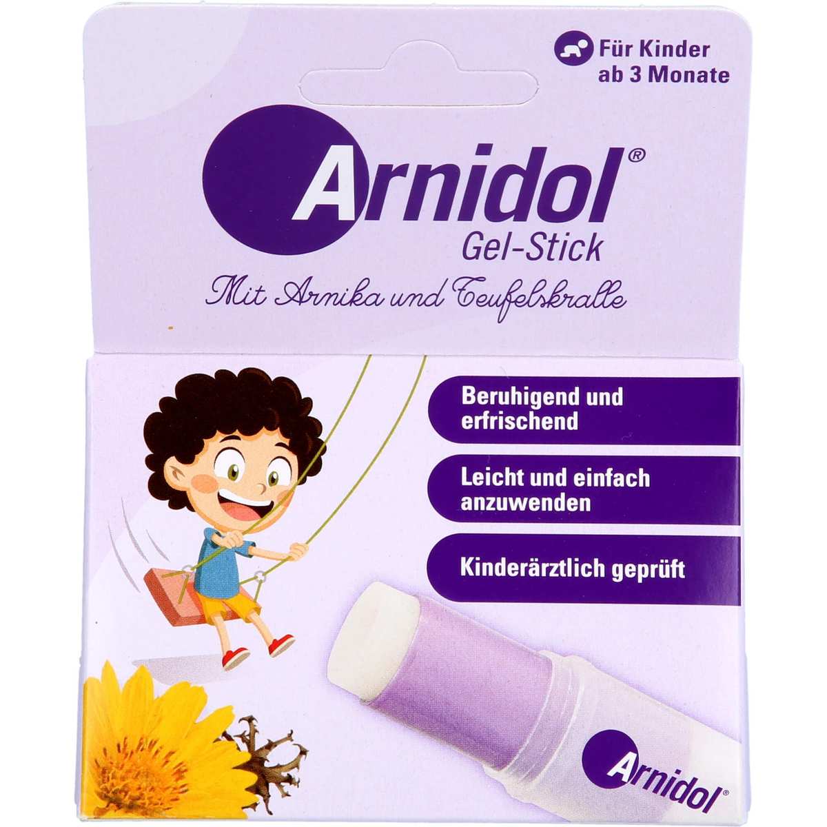 Arnidol Gel Stick, Efecto Frío con Árnica y Harpagofito, 15 g Árnica, Harpagofito, Efecto Frío, Calma, Refresca, Reconforta la Piel. Golpes