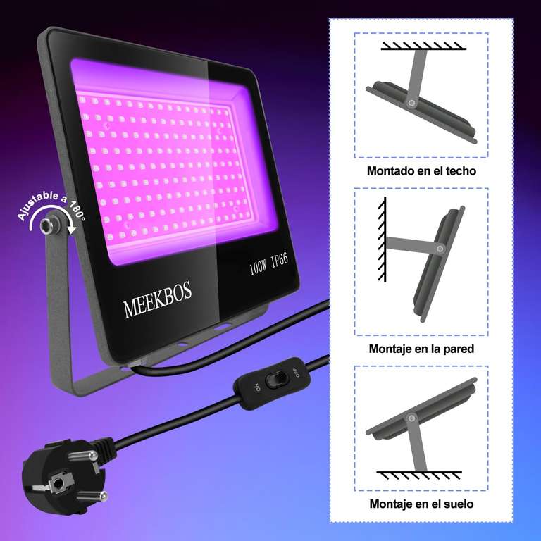 2 Foco LED UV 100W ultravioleta
