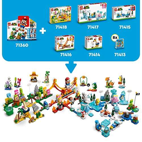 LEGO Super Mario Set de Expansión: Gran Ola de Lava, Hermano Fuego y 2 Gotas de Lava, Coleccionable Mario Bros, Juguete de Construcción,