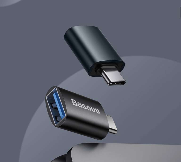 Baseus Adaptador USB 3.1 OTG Tipo C a USB Hembra, Convertidor para Macbook Pro Air, Samsung S10 S9