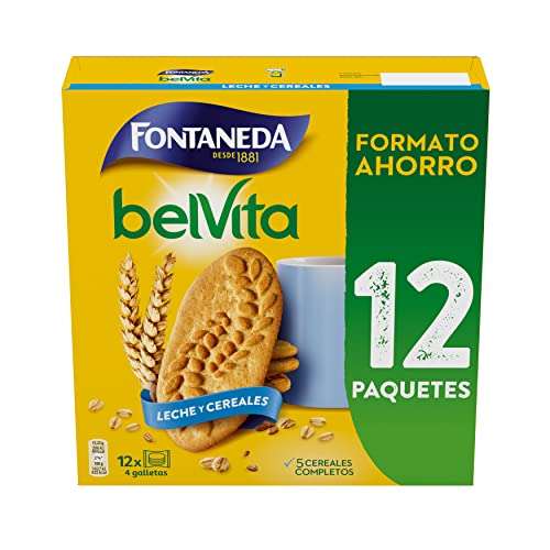 2x Belvita Galletas con Leche y 5 Cereales Completos, Enriquecidas con Hierro, Calcio y Magnesio 540g [2'55€/ud]