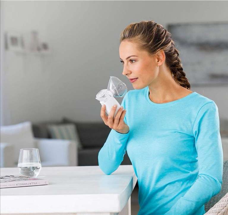 Medisana IN 525 Inhalador portátil, nebulizador ultrasónico con boquilla y máscara, adultos y niños, para resfriados o asma