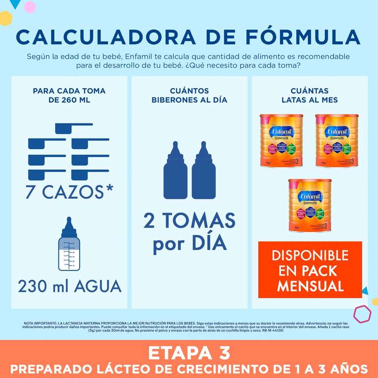 Enfamil Premium Complete 3 Pack Mensual - Preparado Lácteo Infantil de  Crecimiento para Lactantes Niños de 1 a 3 Años, 800 gr - Pack de 2 la »  Chollometro