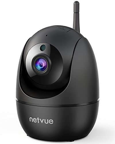 NETVUE Camara Vigilancia WiFi Interior, Camaras de Vigilancia WiFi 360° con Detección Movimiento, Visión Nocturna, Audio de 2 Vías