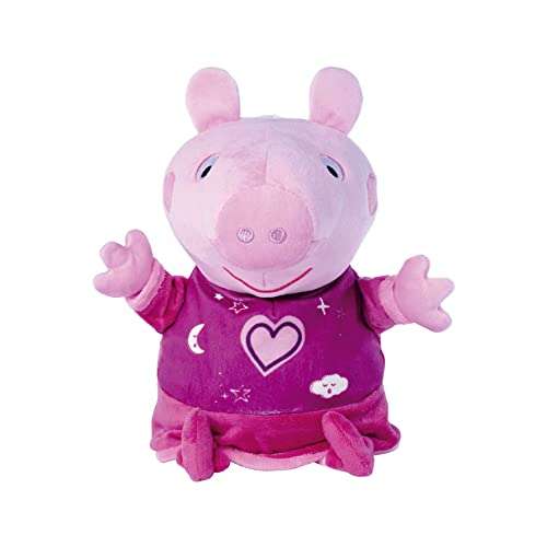 Simba Toys - Peluche Peppa Pig Buenas Noches con Luz y Música de Nana, Material Suave y Agradable, 100% Original, Apto para Niños y Niñas