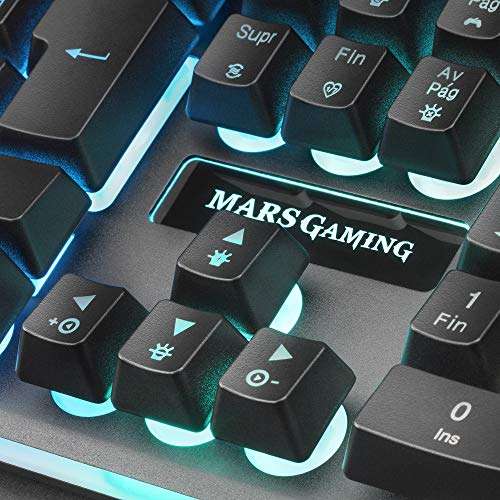 MARSGAMING, MK320ES, Teclado Gaming H-Mech, 13 Modos RGB y Halo
