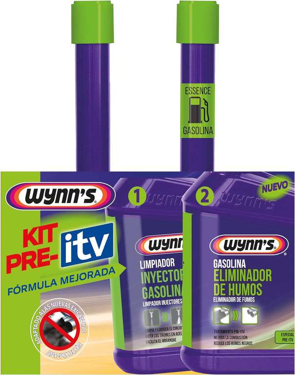 Wynn's Pack Aditivos Pre ITV Gasolina, Limpia Inyectores Gasolina y Reductor de Humos Reduce Emisiones y Combustible