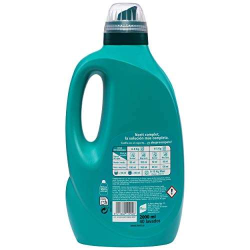 Pack 2 Norit Complet - Detergente Líquido para Toda la Ropa, Máxima Limpieza y Cuidado, 40 Lavados Cada Uno -2 x 2 L