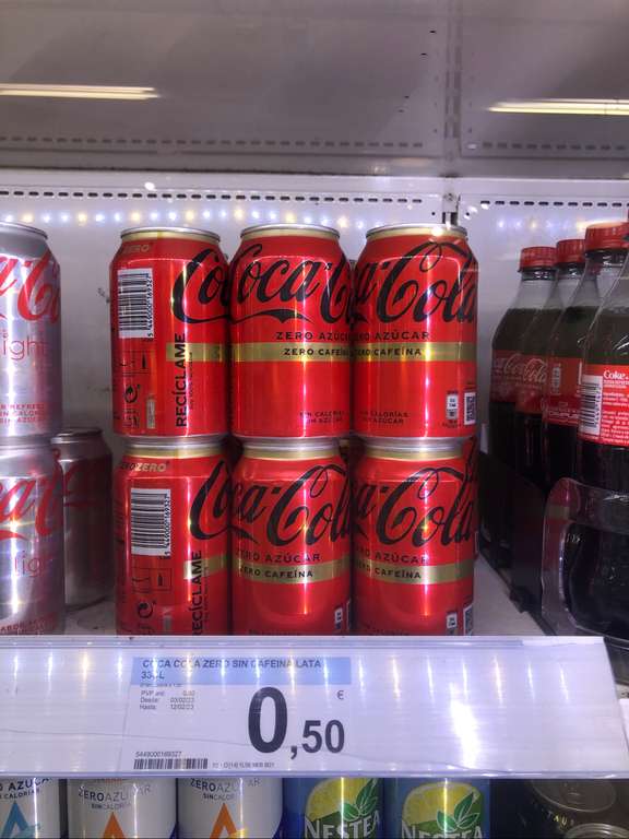 Coca Cola Zero Zero y Light a 0,50€ (Carrefour El Ferial - Parla)