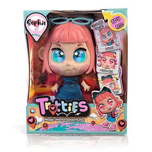 Trotties - Sophie, muñeca Trottie Paris, muñecas viajeras de la serie de dibus animados, con accesorios como un bolso y un mapa