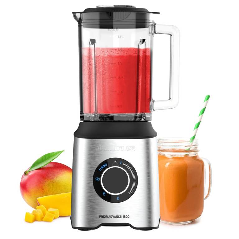 Taurus – Batidora vaso Prior Advance 1800, 1800W | 1,8L,4 Funciones Táctil,Cuchillas Inox desmontables 6 filos,Pica Hielo,Apto Lavavajillas