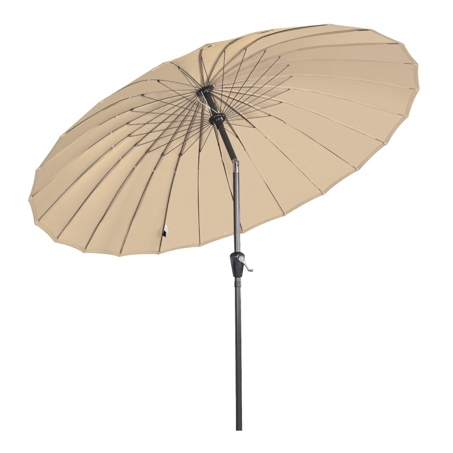 Sombrilla con Mástil de Diamentro de 38mm, para Jardín Patío Terraza (Beige)