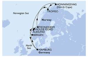 Crucero FIORDOS NORUEGOS 11 dias en Junio hasta el punto más al norte de Europa HONNINGSVAG por solo 1359€ pp