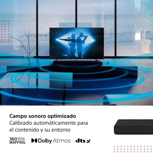 Sony HT-A3000 Barra de Sonido con Dolby Atmos, 3.1 Canales, Tecnología 360 Spatial Sound Mapping, Negro