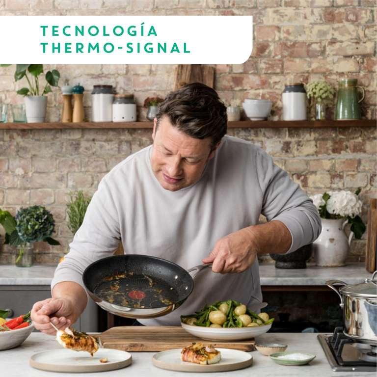 Tefal Jamie Oliver 2 Sartenes de acero inoxidable y Antiadherentes (24 y 28 cm)