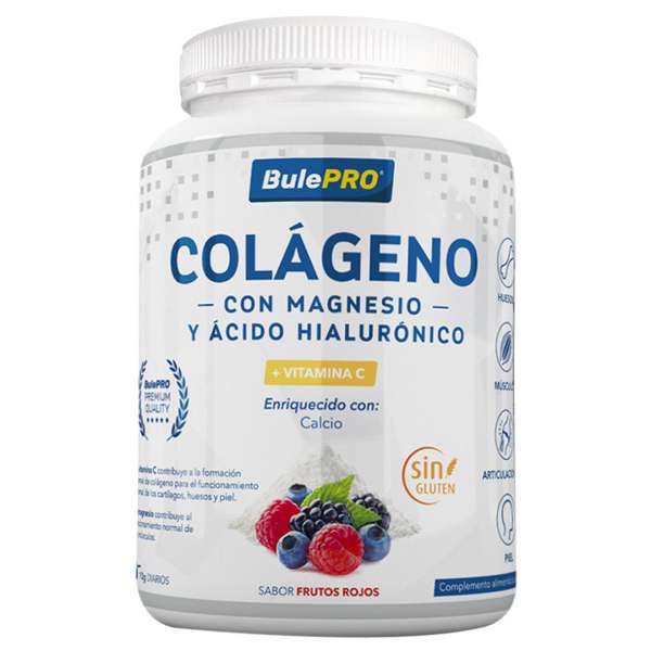 BulePRO Colageno con Magnesio y Acido Hialuronico 300 gr Sabor Frutos Rojos