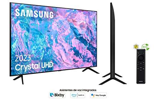 SAMSUNG TV Crystal UHD 2023 50CU7105 - Smart TV de 50", Procesador Crystal UHD, Gaming Hub, Diseño AirSlim y Contrast Enhancer con HDR10+