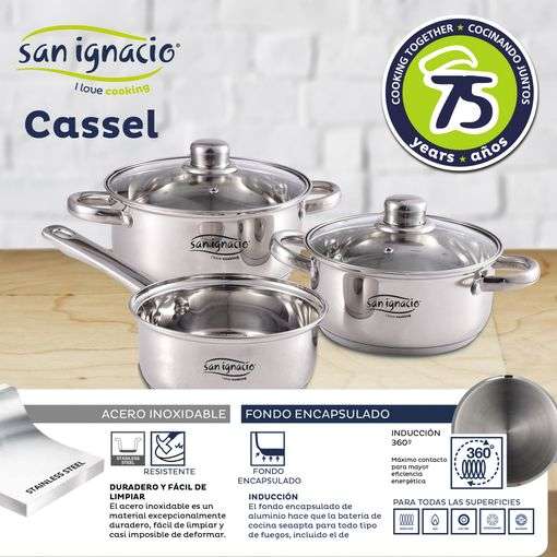 Bateria Cocina 5 Piezas San Ignacio Cassel Con 3 Sartenes San Ignacio Energy
