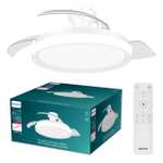 Philips Bliss Lámpara de Techo con Ventilador con 3 Aspas Retráctiles LED, 4500 Lúmenes, Luz ajustable 3000 K - 6500 K, Mando a Distancia