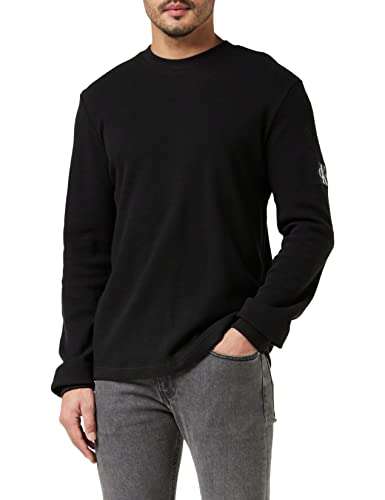 Calvin Klein Jeans Camiseta con Insignia de Monograma Waffle LS Hombre