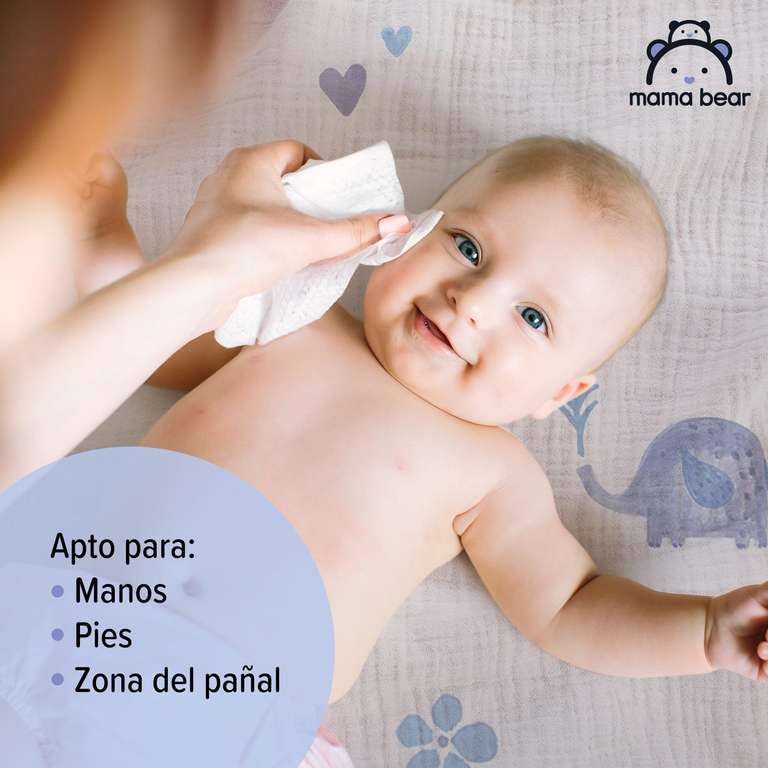 Marca  - Mama Bear Toallitas para bebés sensibles, Sin fragancia,  1008 Unidad, 18 Paquetes de 56 » Chollometro