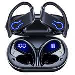 EUQQ Auriculares Inalambricos Bluetooth Deportivos - Cascos Inalámbricos con IP7 Impermeable, 120 Horas