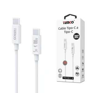 Cable Tipo C a Tipo C 5A 120cm PD 100W Blanco.