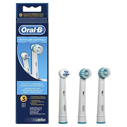 Oral-B Ortho Care Recambios Cepillo de Dientes Eléctrico, Pack de 3 Cabezales - Originales (compra recurrente)