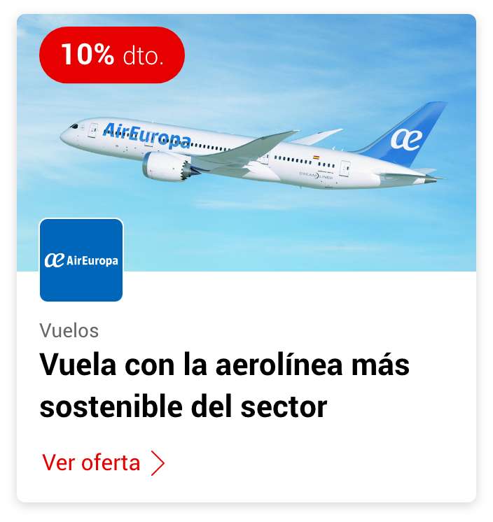 10% de descuento en tu proximo viaje en avión con Air Europa [ Solo clientes Vodafone ]