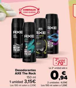 Desodorantes AXE 150ml desde 2,05€