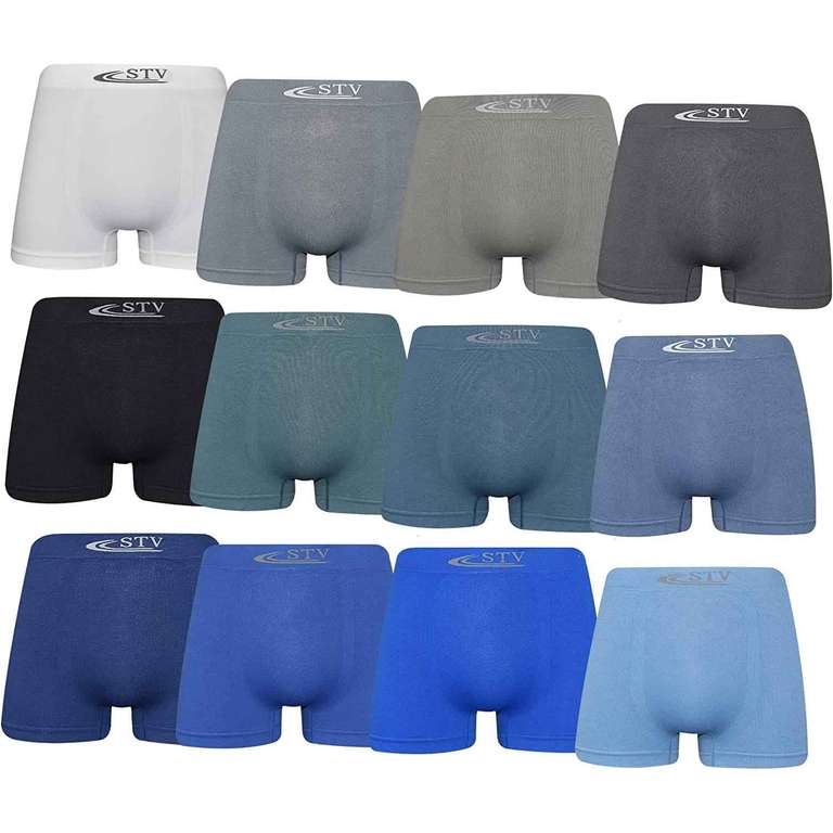 Pack 12, Calzoncillos Boxer sin Costura
