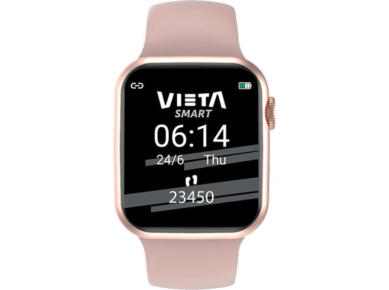 Smartwatch - Vieta Beat 4, Bluetooth, Resistente al agua, IP67, Autonomía 3 días, Rosa