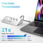 USB C Laptop Docking Station Dual Monitor,14-IN-1 USB C Hub Multiport Adapter Dongle