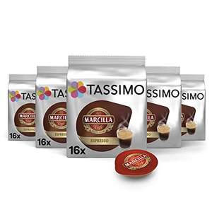 Tassimo Cápsulas de Café Marcilla Espresso | 80 Cápsulas Compatibles con Cafetera Tassimo - 5PACK
