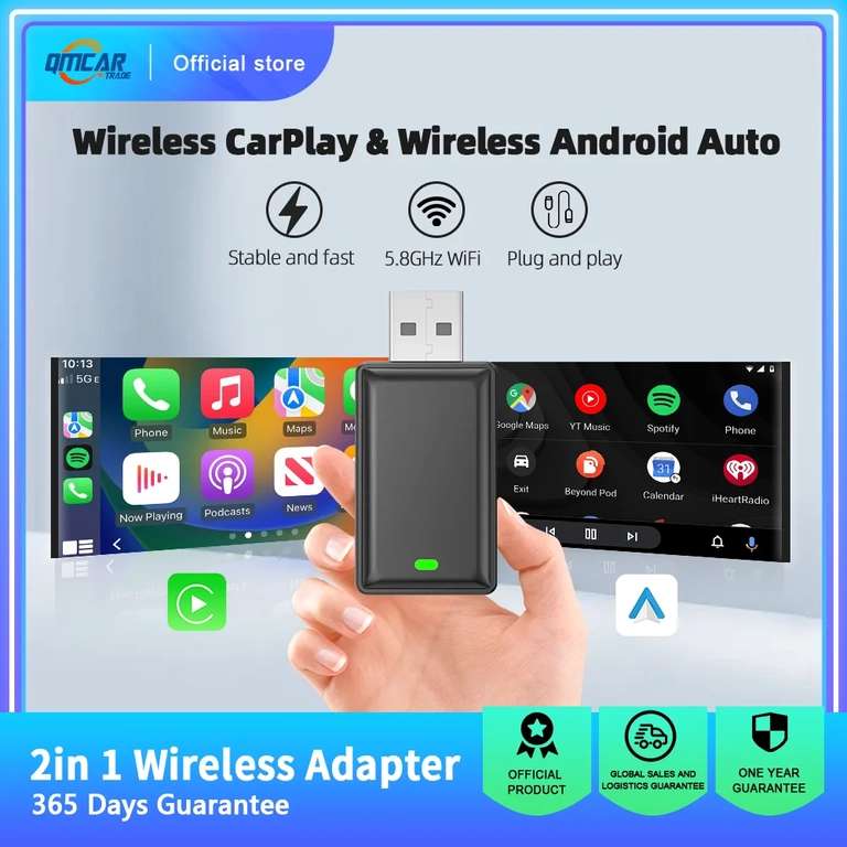 Adaptador CarPlay y Android auto inalámbrico [Envío Choice]