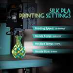 Filamento de impresora 3D de ácido poliláctico (PLA) de seda, 2.2 libras (B-Silk PLA-negro +