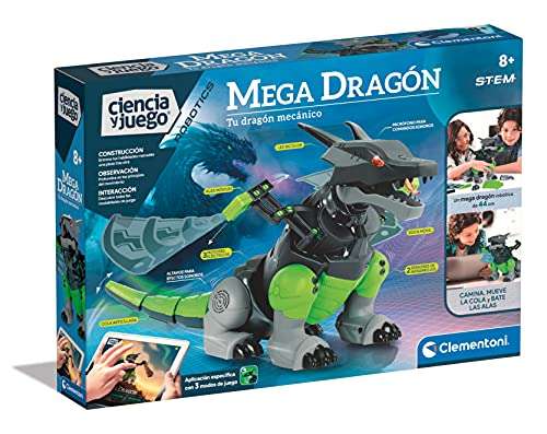 Clementoni - Mega Dragon, robot para montar STEM con App, 8 años