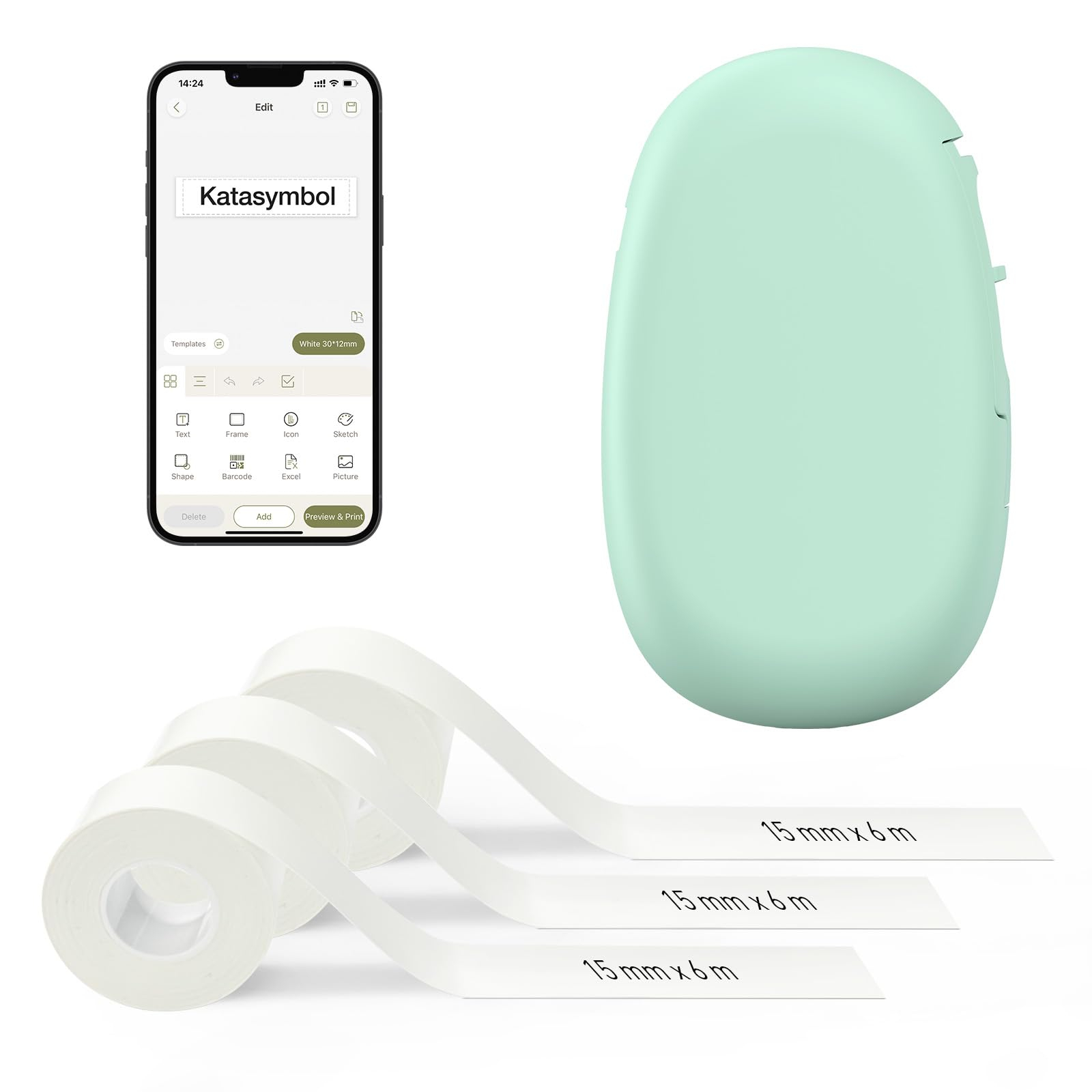 Etiquetadora Bluetooth con 3 Rollos