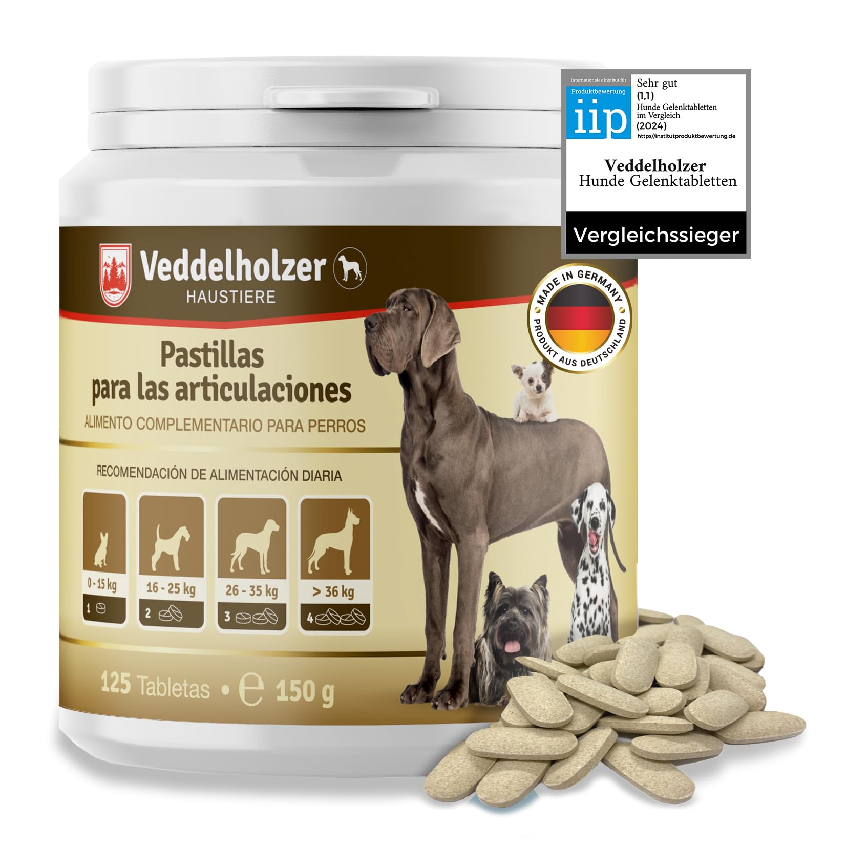 Comprimidos condroprotector Perros para articulaciones Veddelholzer