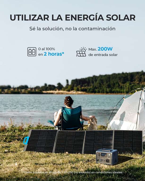 BLUETTI Generador Solar Portátil EB3A