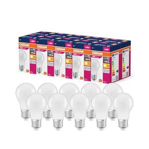 10 bombillas LED clásica A40 para enchufe E27, forma de pera 470 lúmenes, blanco cálido (2700k)