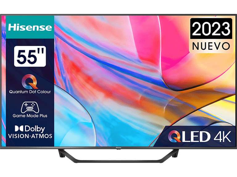 TV QLED 55" - Hisense 55A7KQ Smart TV UHD 4K, Quantum Dot Colour, Dolby Vision, Dolby Atmos, Modo juego plus, AirPlay, Control por voz