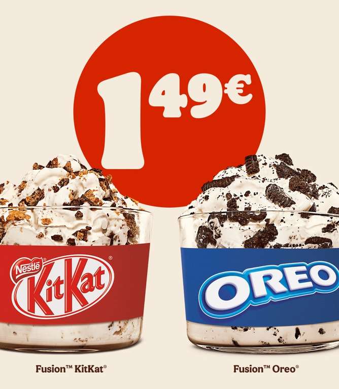 Fusión Oreo o KitKat por sólo 1,49€